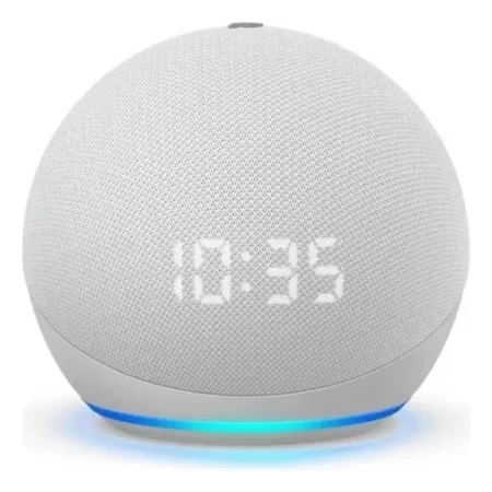 ALEXA AMAZON ECHO DOT 5ta GEN. INTELIGENTE CON RELOJ BLANCO