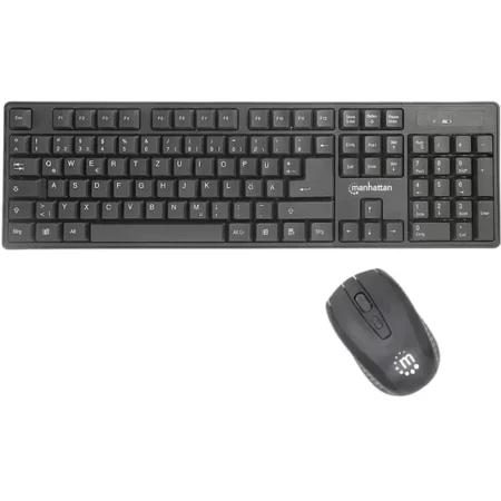 TECLADO/MOUSE + MOUSE MANHATTAN, INALAMBRICO,NEGRO